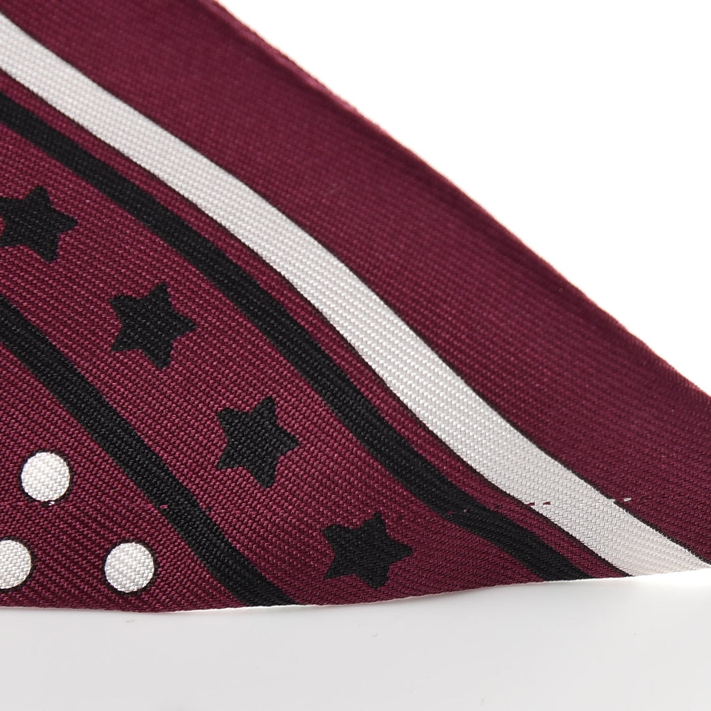 Silk Les Flacons Bandana Twilly Prune Black White