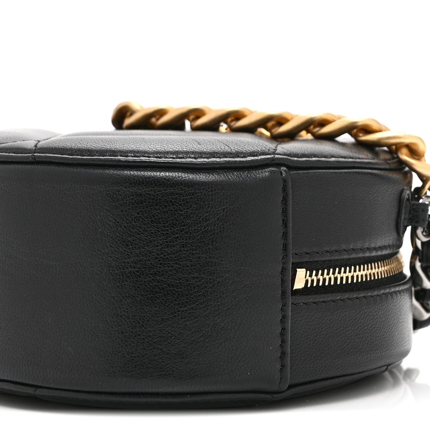 Chanel Shiny Goatskin Quilted Chanel 19 Round Clutch With Chain Black 10 of 10