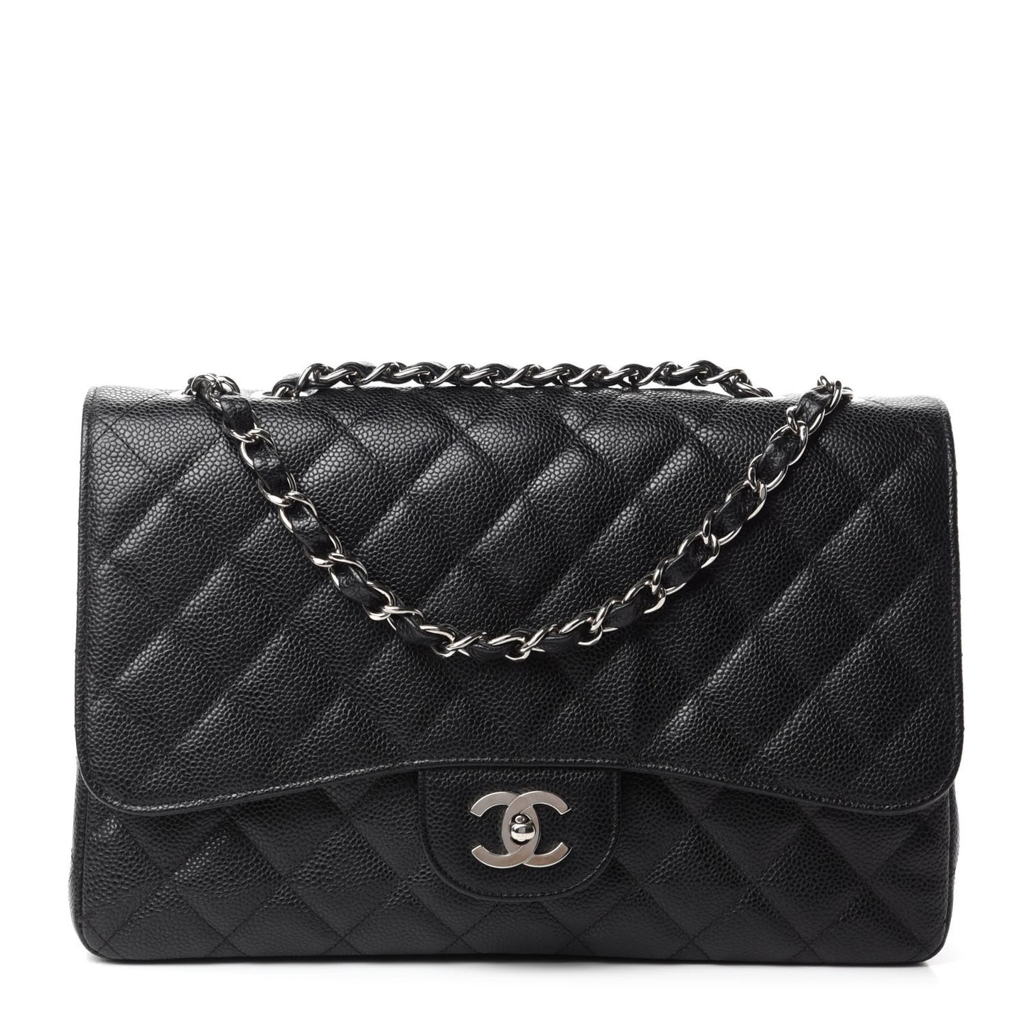 Caviar Quilted Jumbo Single Flap Black