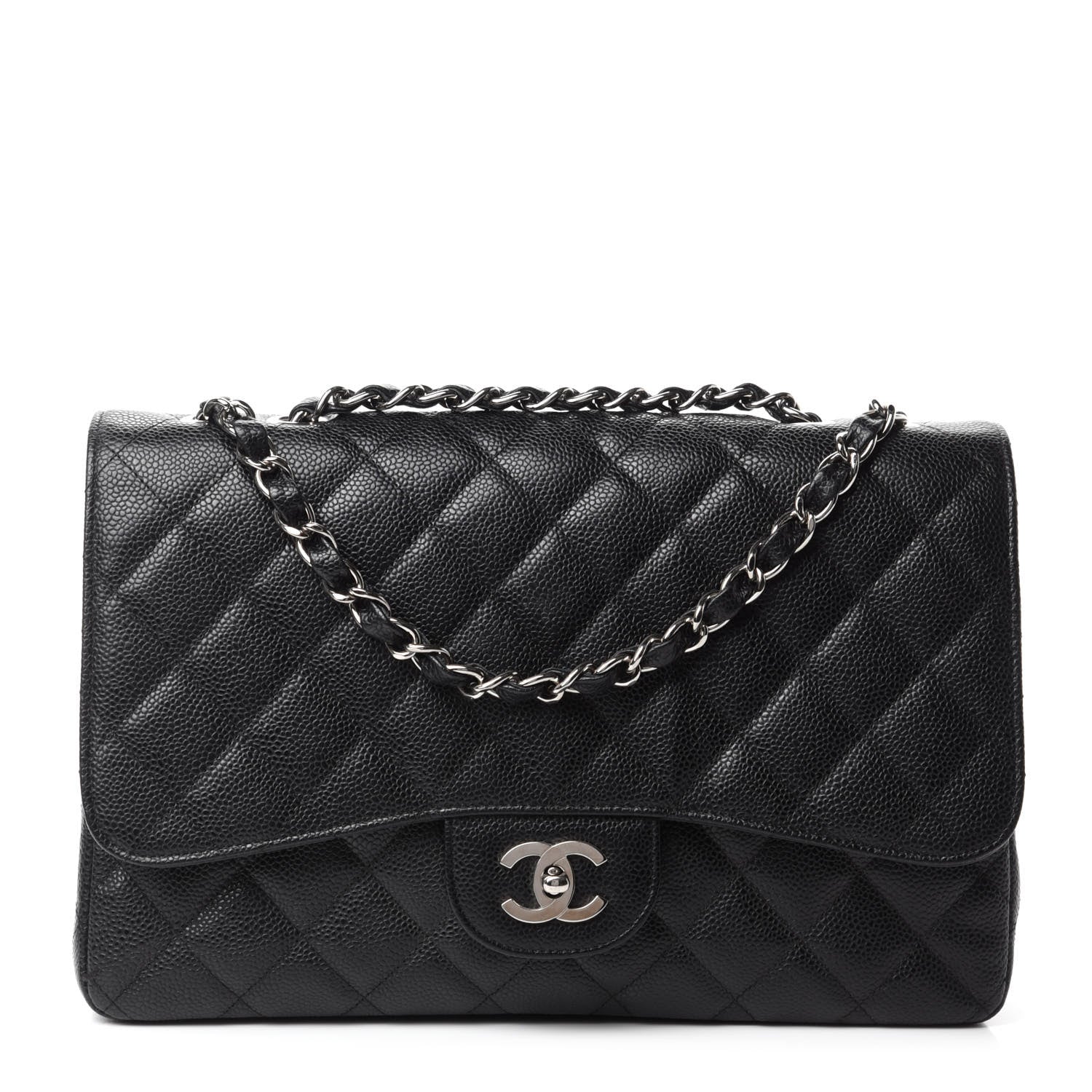Chanel Caviar Quilted Jumbo Single Flap Black 1 of 17