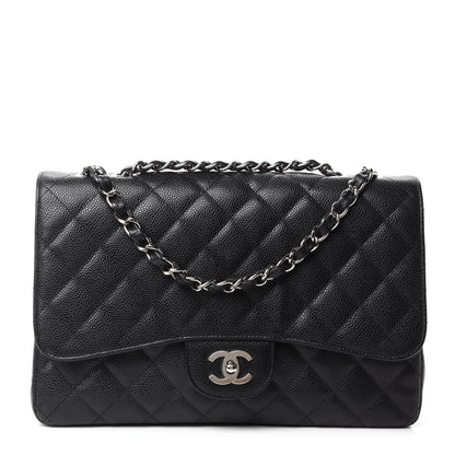 Chanel Caviar Quilted Jumbo Single Flap Black 1 of 17
