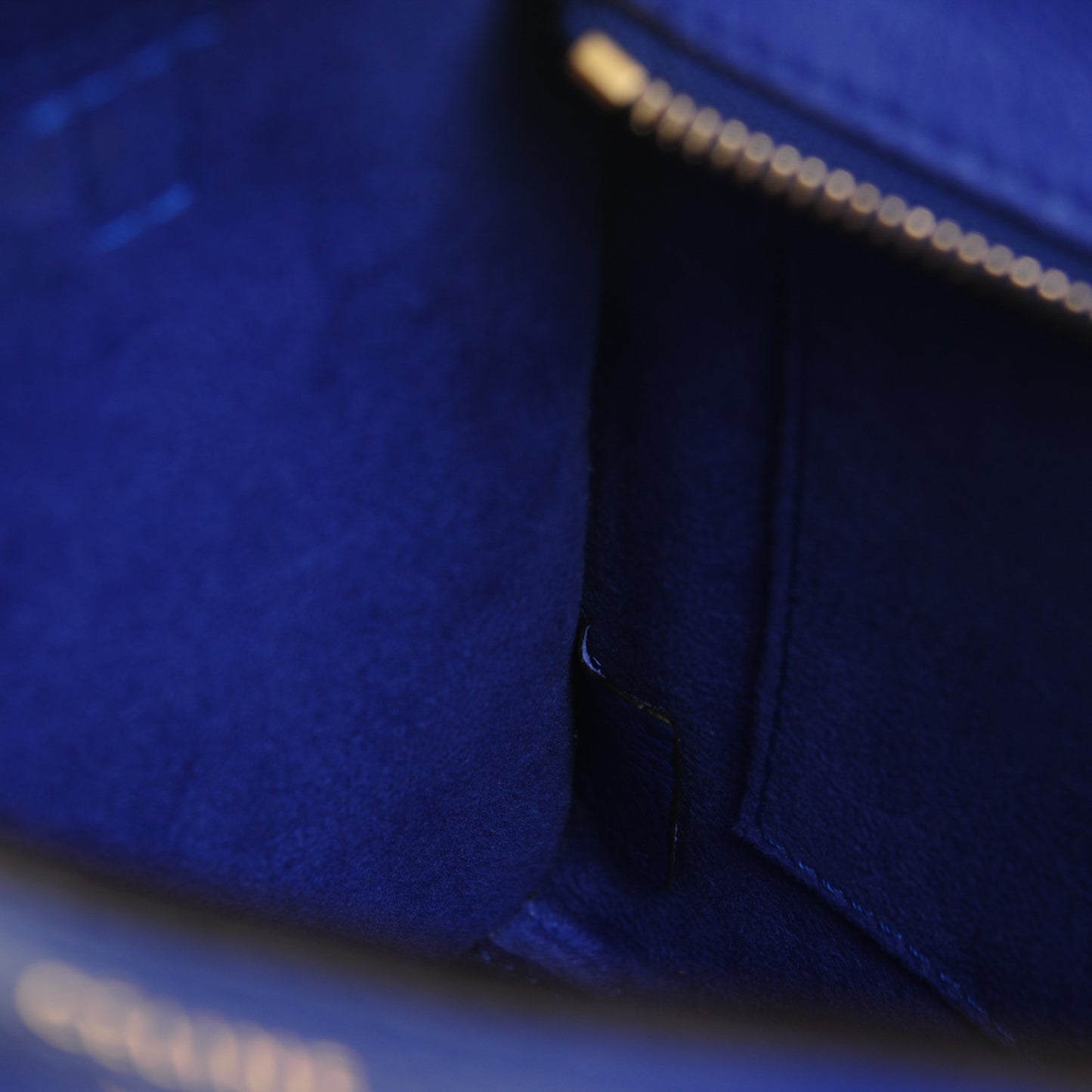 Drummed Calfskin Nano Luggage Indigo