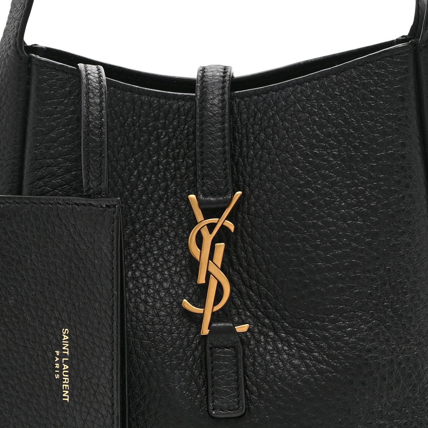 Saint Laurent Grained Calfskin Baby Le 5 A 7 Supple Hobo Black 9 of 11