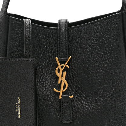 Saint Laurent Grained Calfskin Baby Le 5 A 7 Supple Hobo Black 9 of 11