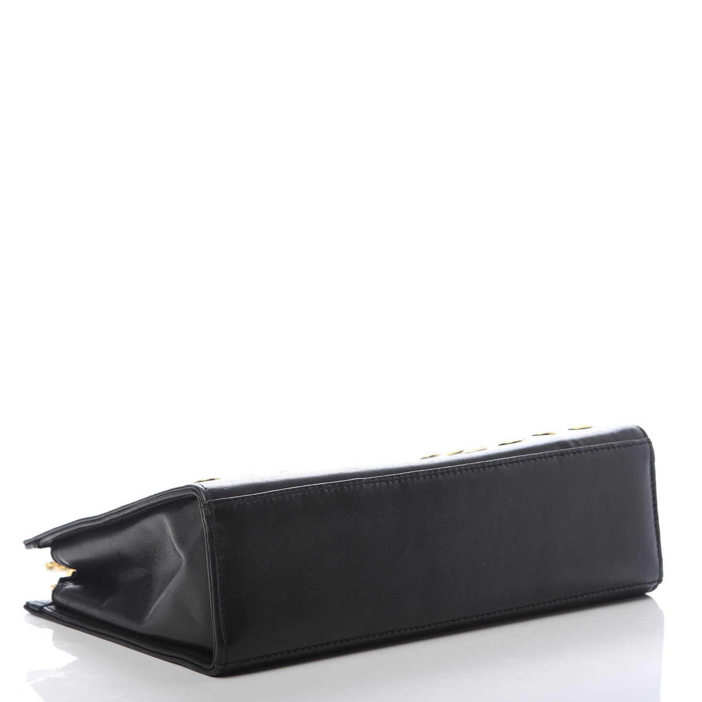 Calfskin Medallion Tribute Chain Shoulder Bag Black