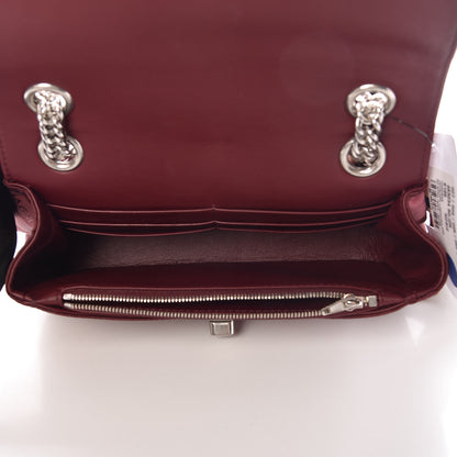 Balenciaga Nylon Jacquard Diagonal Logo Small Scarf Lock Chain Shoulder Bag Rouge Bordeaux Black Beige 7 of 10