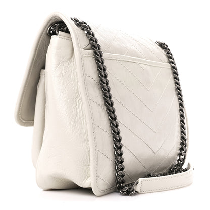 Saint Laurent Crinkled Calfskin Matelasse Monogram Medium Niki Chain Satchel Crema Soft 3 of 11