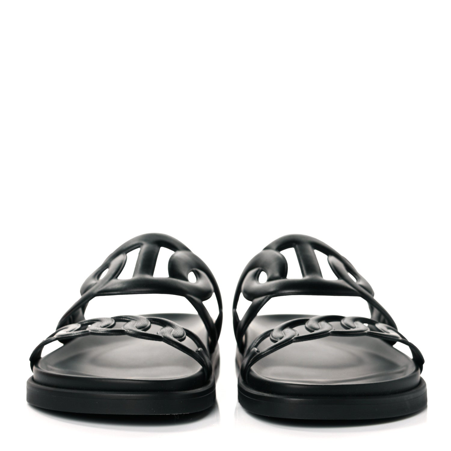 Hermes Nappa Extra Sandals 38.5 Black 2 of 9