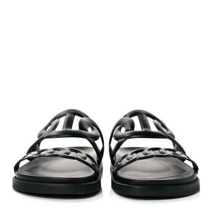Hermes Nappa Extra Sandals 38.5 Black 2 of 9