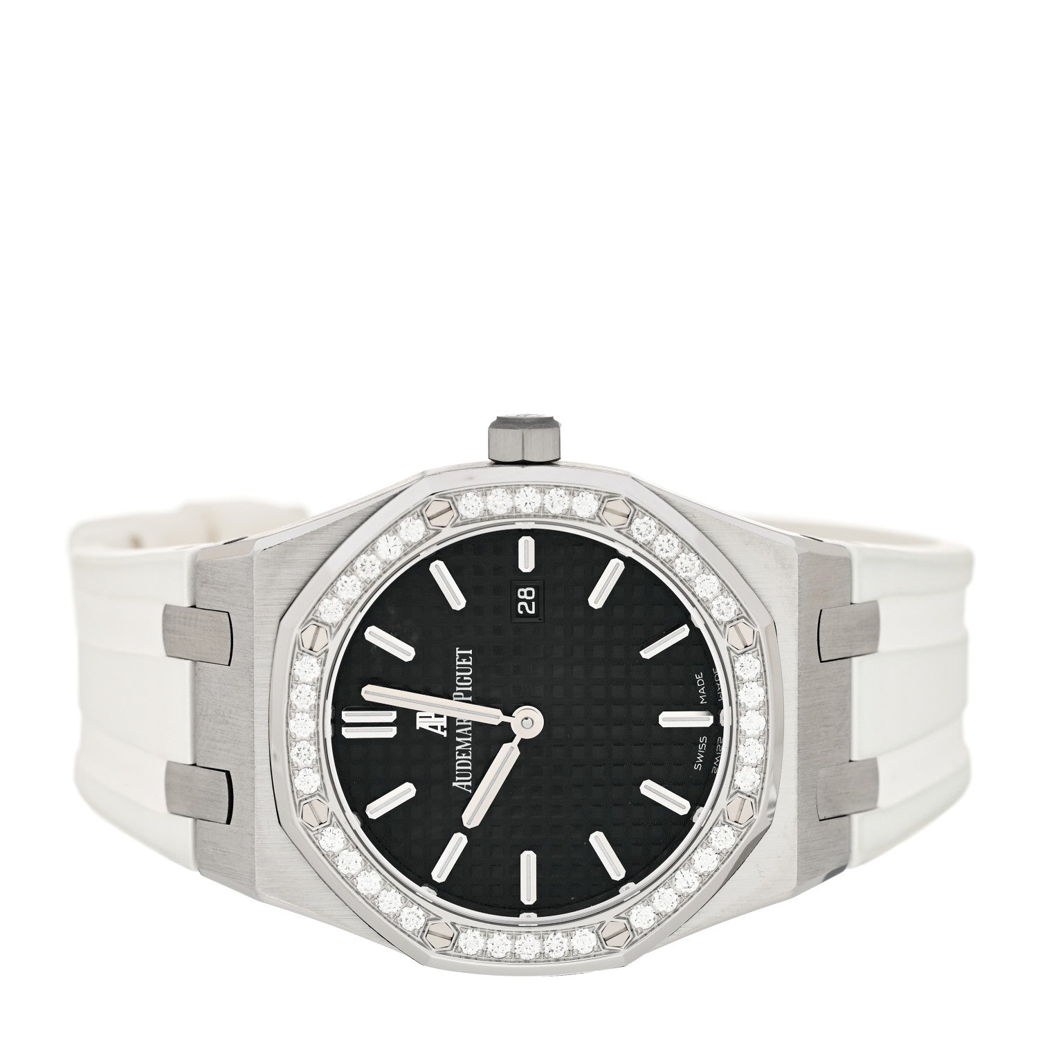 Audemars Piguet Stainless Steel Rubber Diamond Bezel 33mm Royal Oak Quartz Watch Black 67651ST.ZZ.D002CR.01 2 of 6