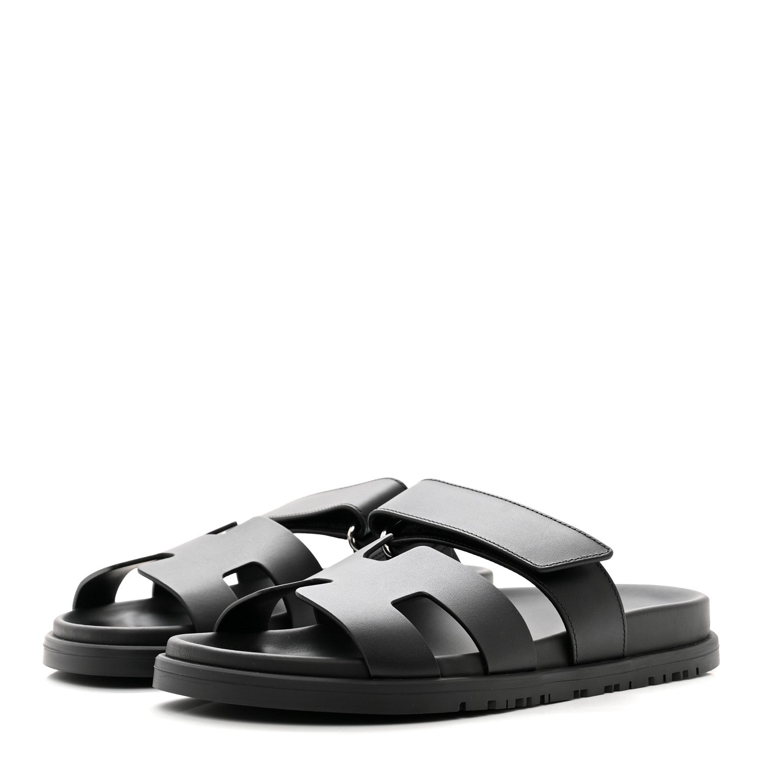 Hermes Calfskin Womens Chypre Sandals 36 Black 3 of 9