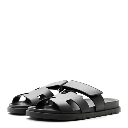 Hermes Calfskin Womens Chypre Sandals 36 Black 3 of 9