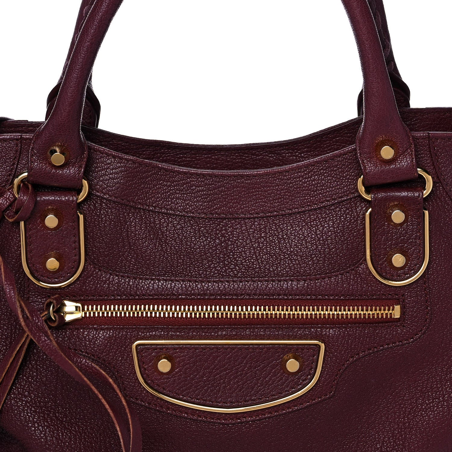 Balenciaga Chevre Gold Metallic Edge Hardware Velo Bordeaux 7 of 15