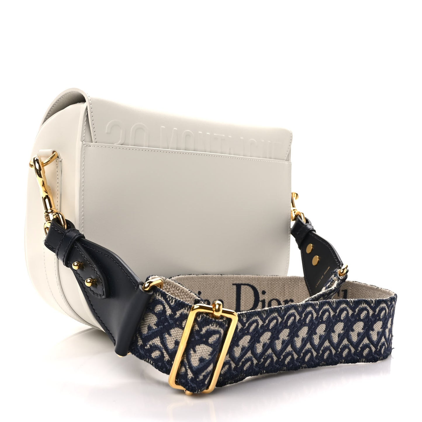 Box Calfskin Large Bobby Flap White