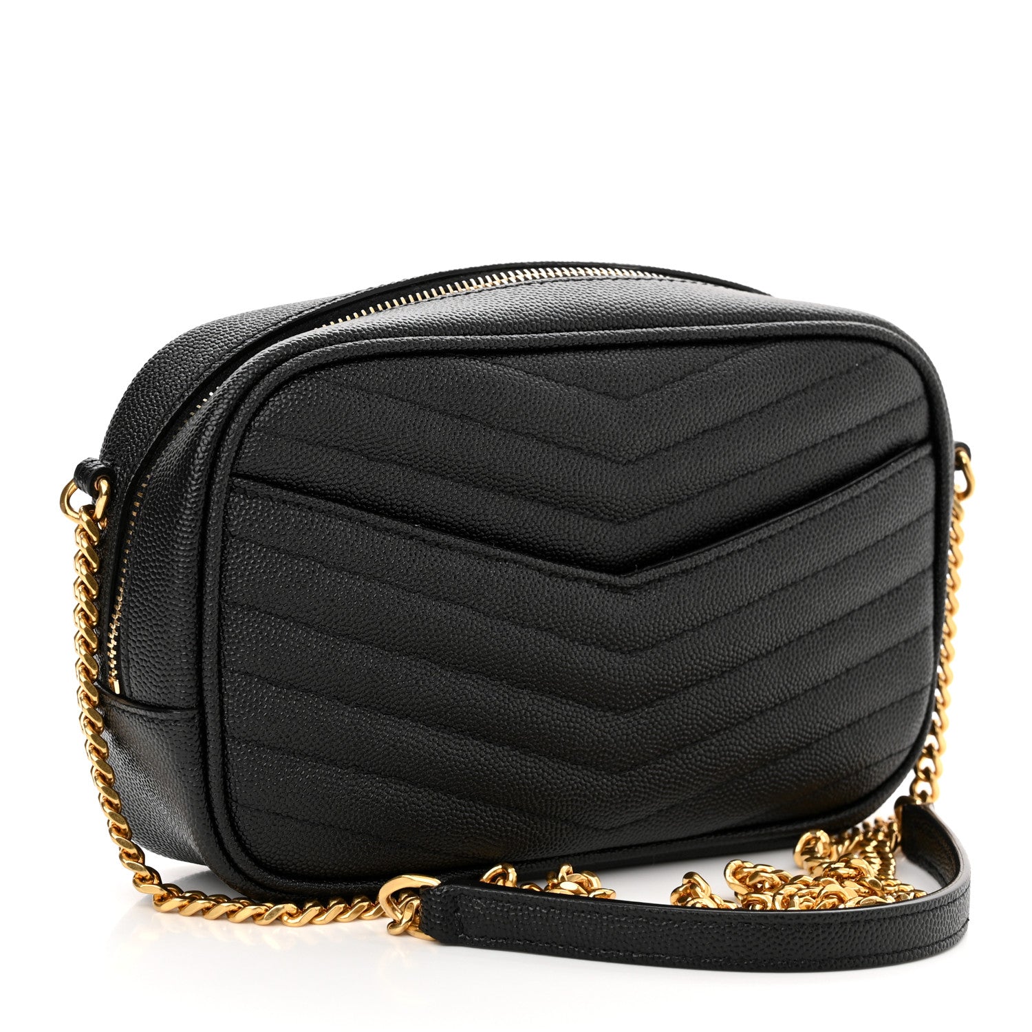 Saint Laurent Grain De Poudre Matelasse Monogram Mini Lou Camera Bag Black 3 of 12