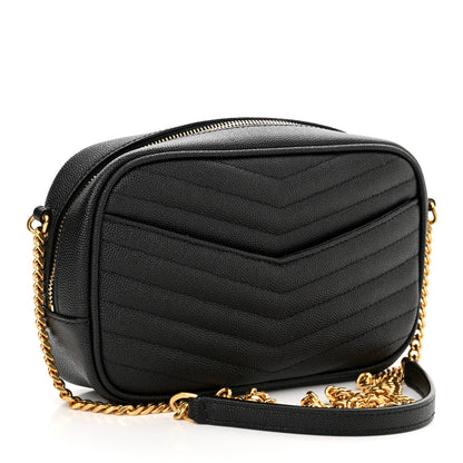 Saint Laurent Grain De Poudre Matelasse Monogram Mini Lou Camera Bag Black 3 of 12
