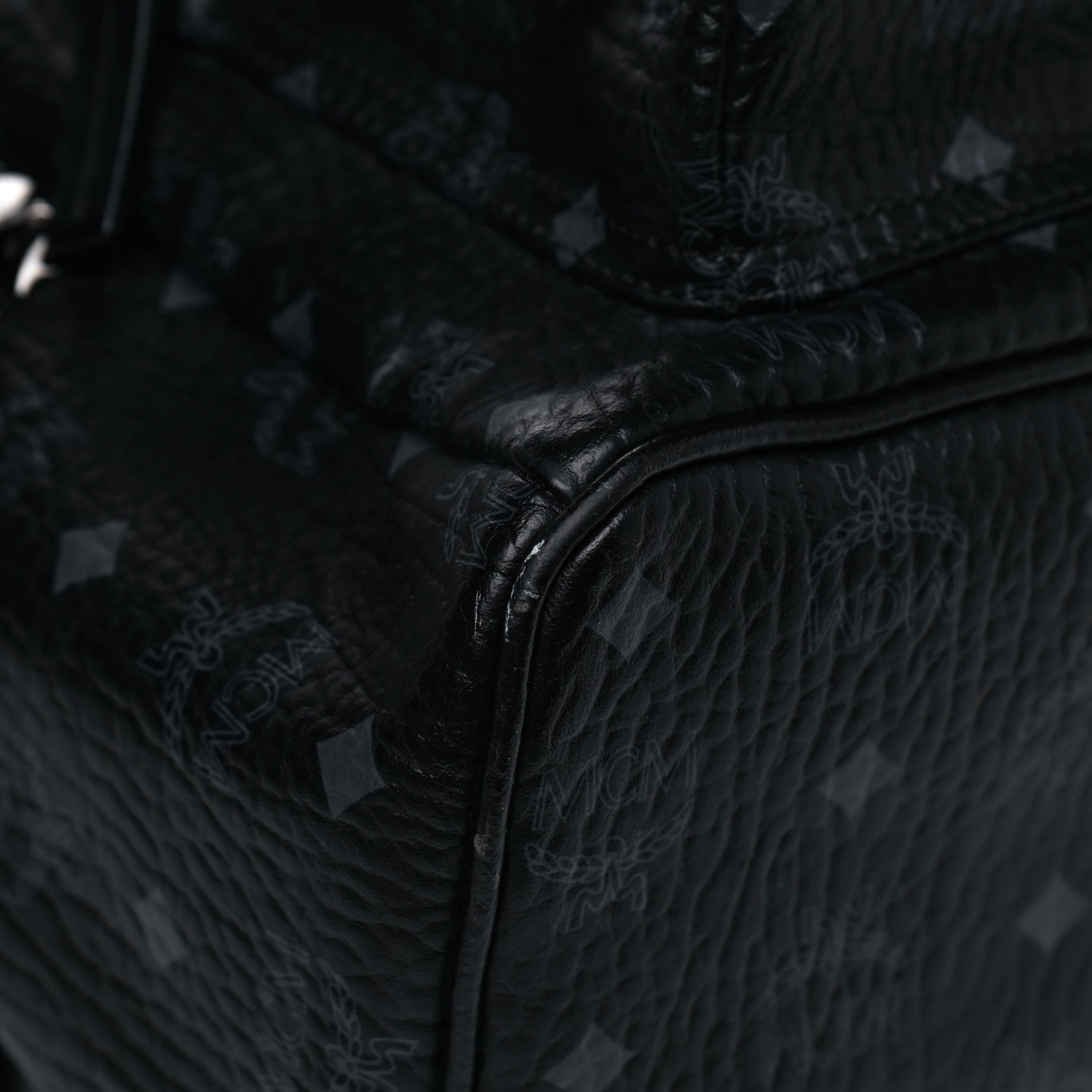 MCM Visetos Medium Side Studs Stark Backpack Black 9 of 12