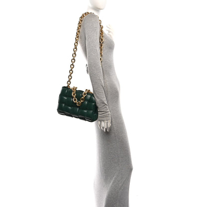 Bottega Veneta Lambskin Maxi Intreccio Padded Chain Cassette Crossbody Bag Raintree 2 of 8