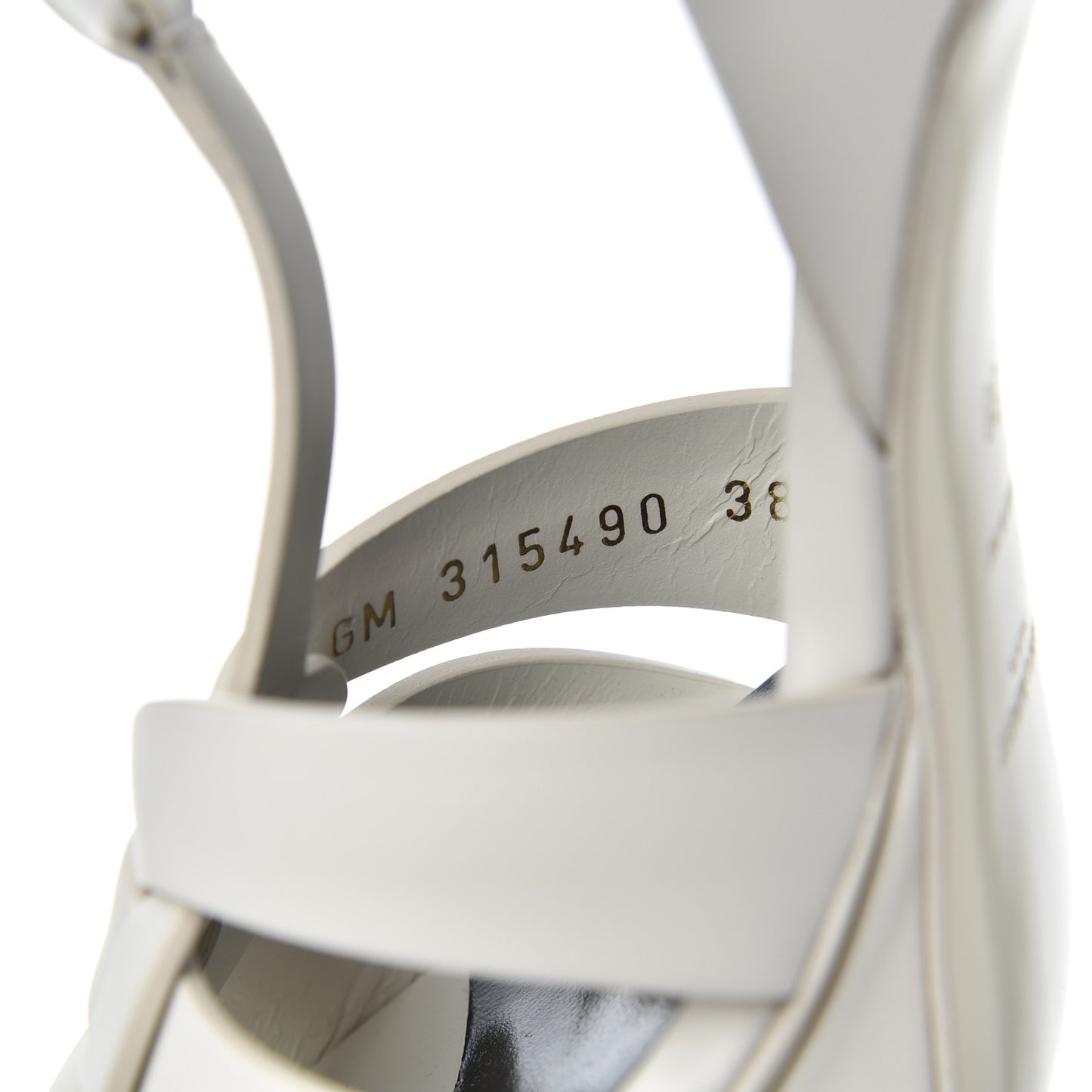 Calfskin Tribute 75 Platform Sandals 38 White