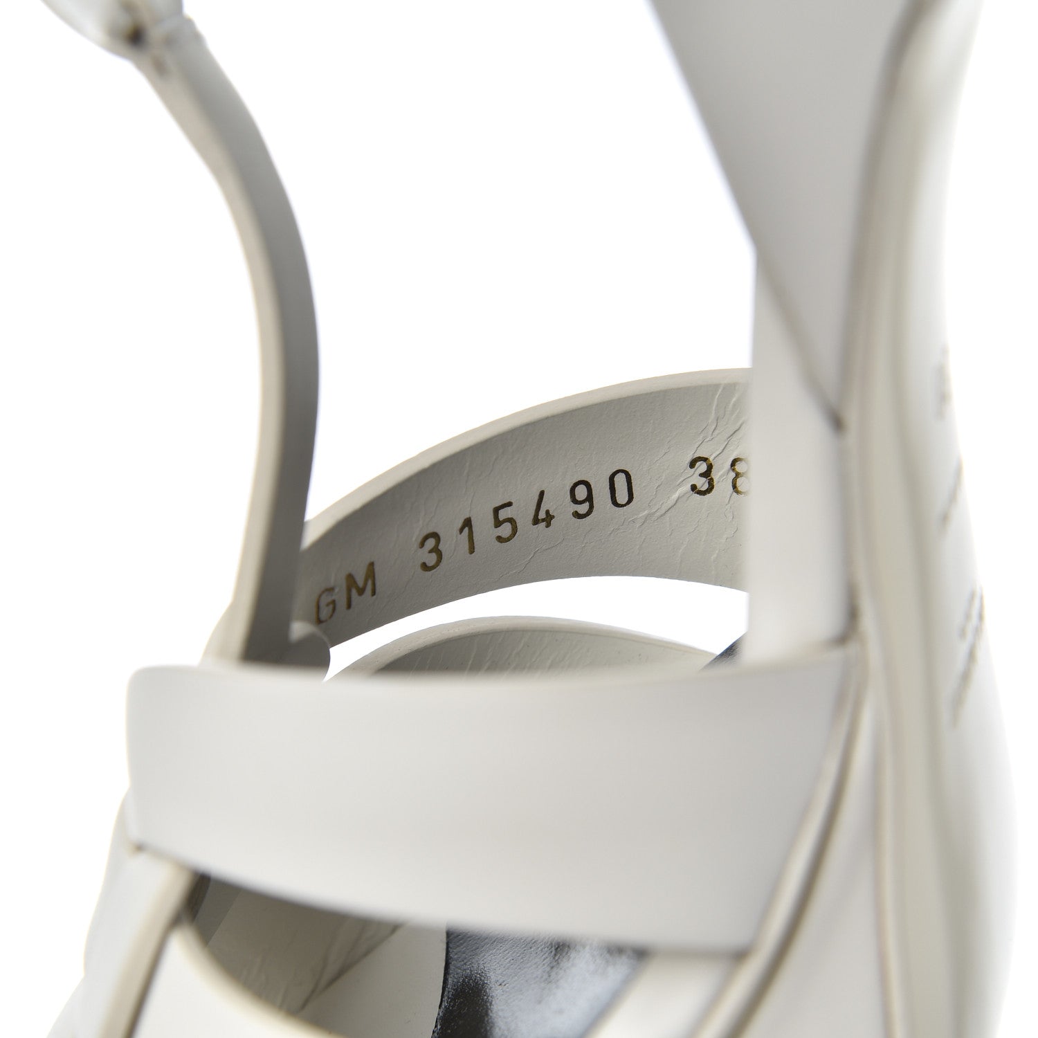 Saint Laurent Calfskin Tribute 75 Platform Sandals 38 White 8 of 10