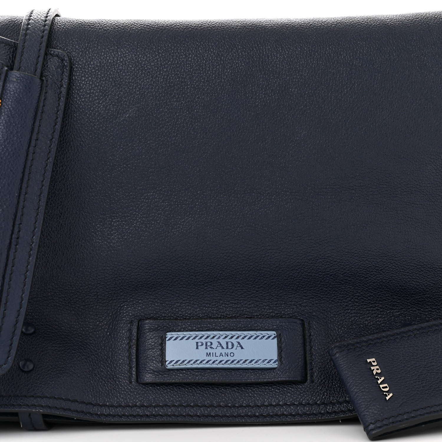 Prada Glace Calf Etiquette Flap Inchiostro Astrale 8 of 11