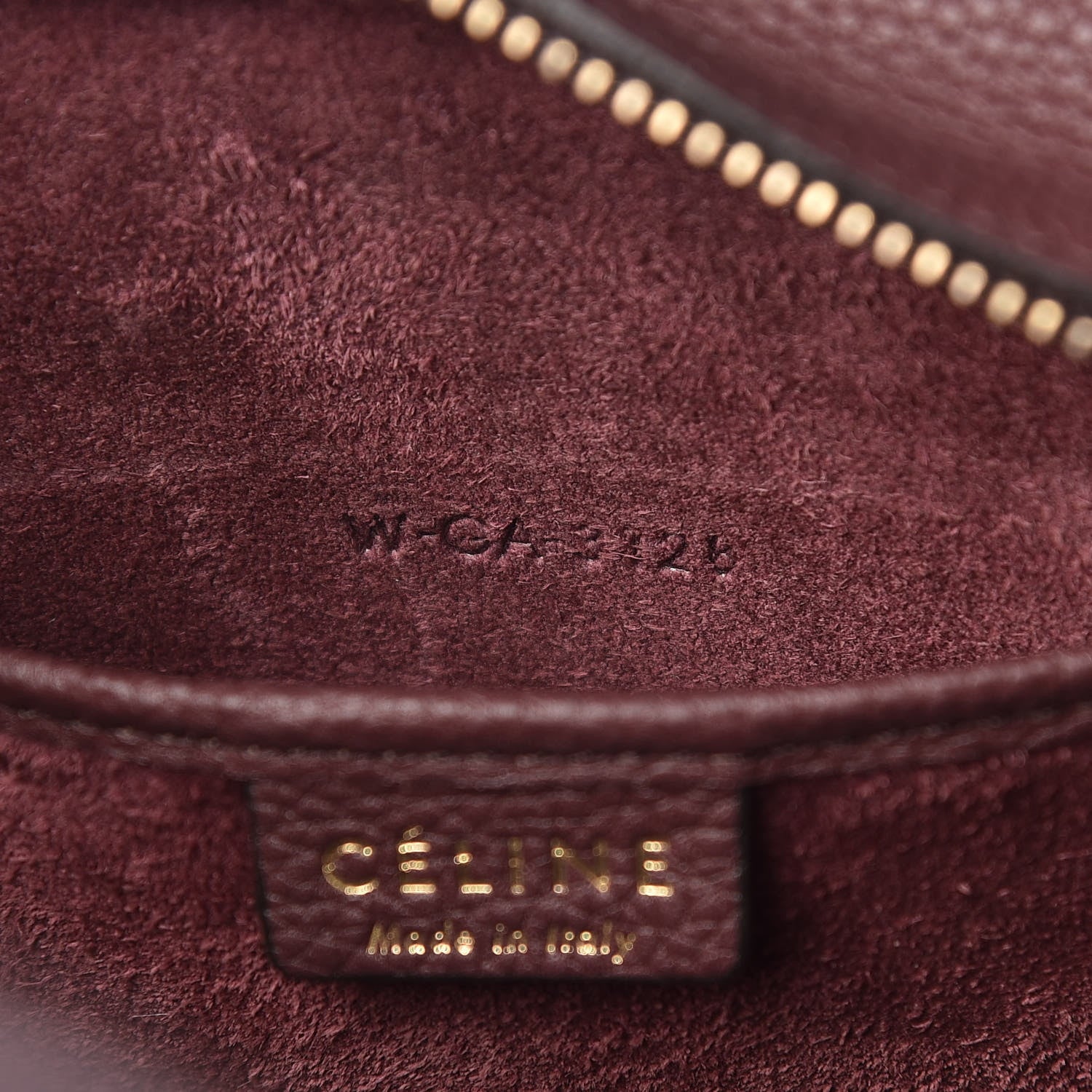 Celine Drummed Calfskin Nano Luggage Dark Wine 7 of 12