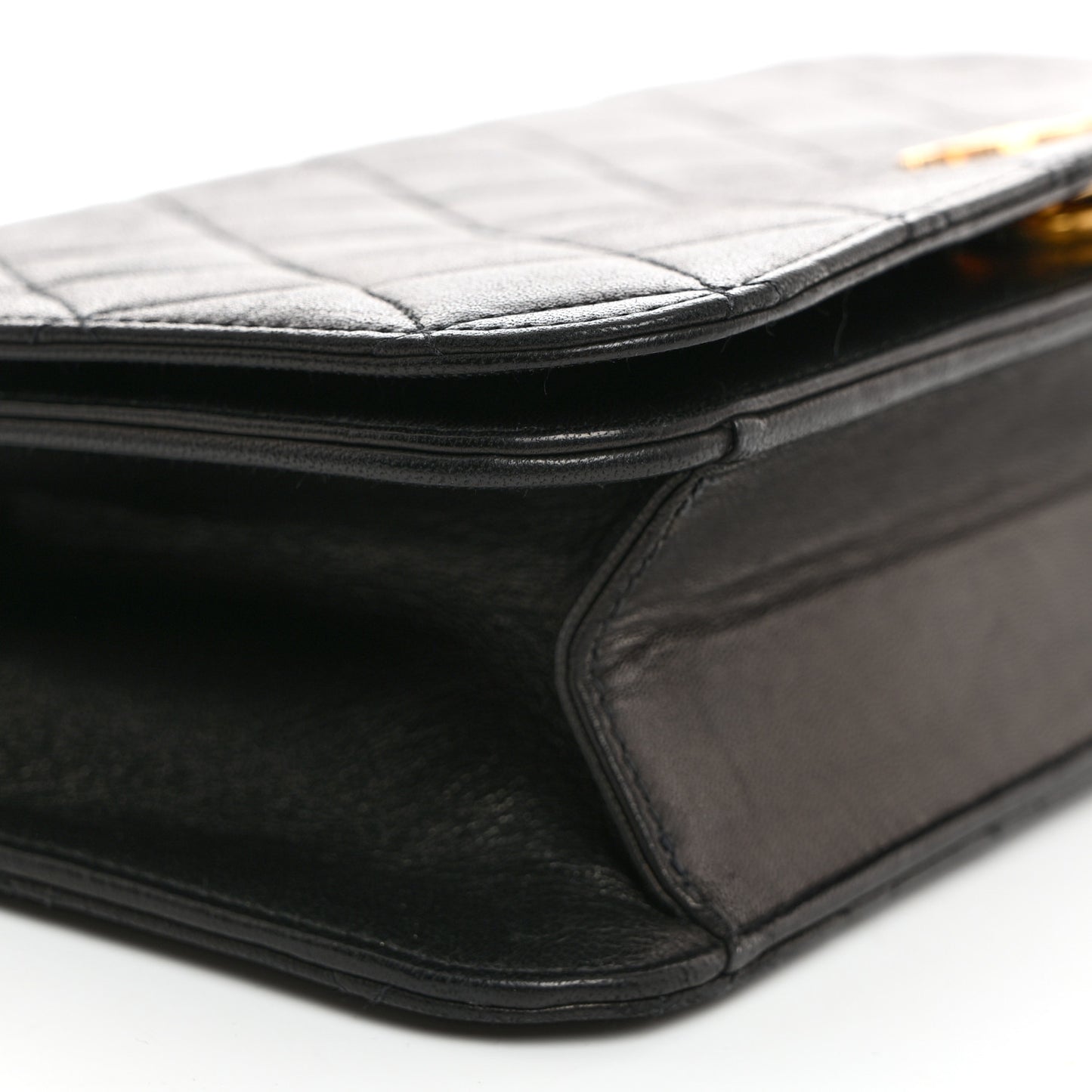 Lambskin Quilted Small Single Flap Bag Black