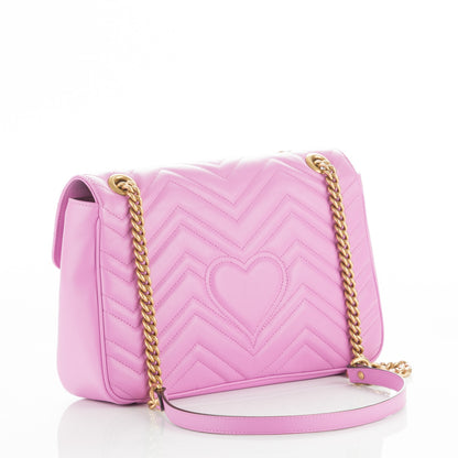 Gucci Calfskin Matelasse Medium GG Marmont Shoulder Bag Candy Mousse 3 of 7