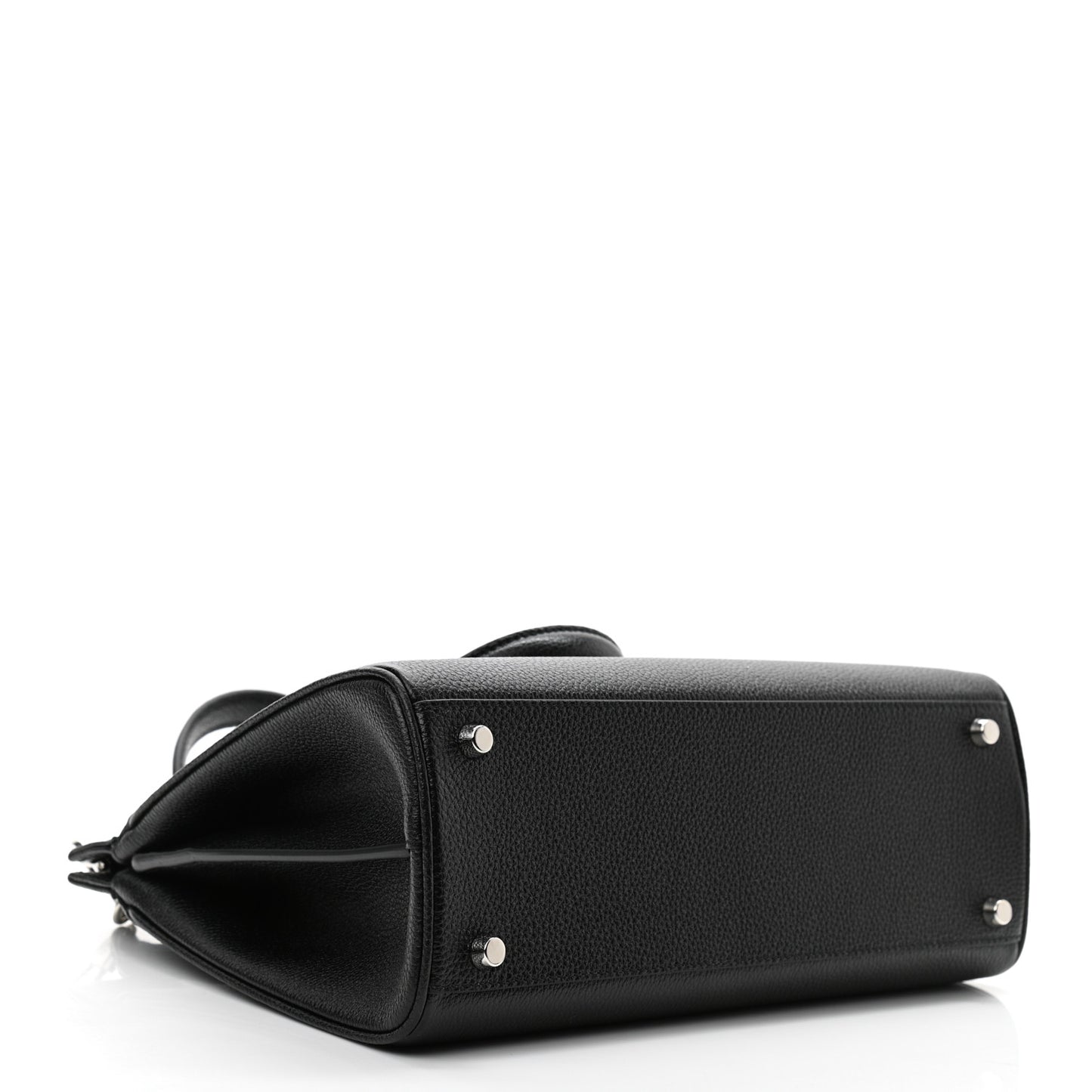 Grainy Calfskin Small Zumi Top Handle Bag Black
