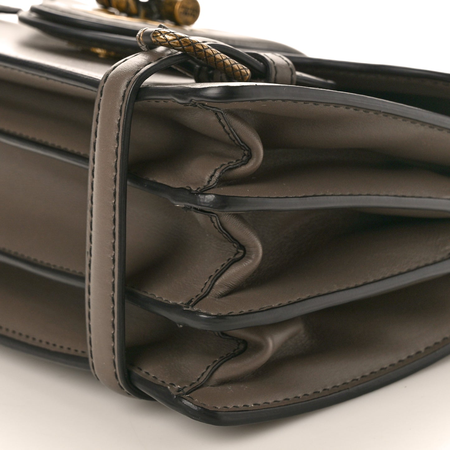 French Calf City Knot Bag Taupe