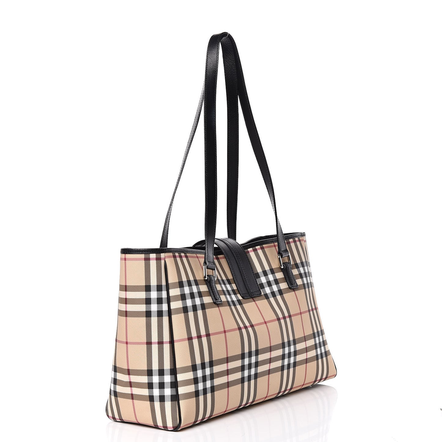 House Check Buckle Tote Black