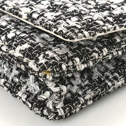 Chanel Tweed Quilted Reissue Wallet On Chain WOC White Black 9 of 11