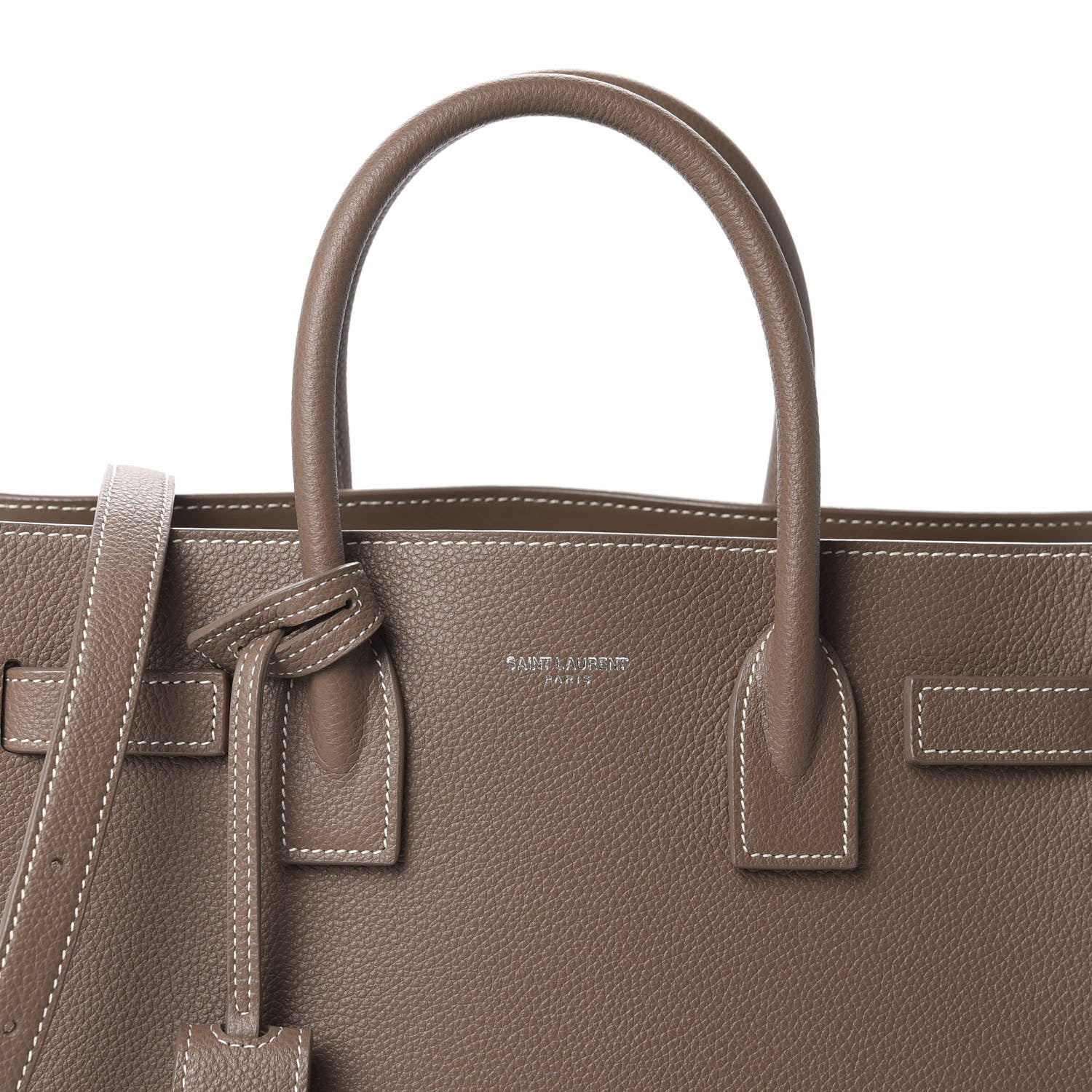 Saint Laurent Grained Calfskin Topstich Baby Sac De Jour Taupe 9 of 9