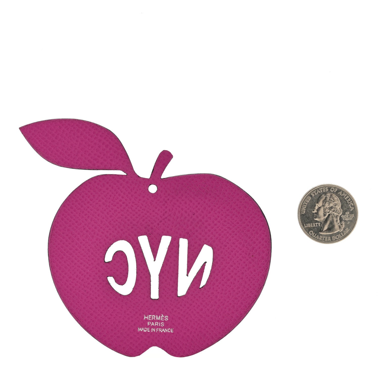 Hermes Epsom Petit H NYC Apple Bag Charm Bleu De Malte Magnolia 2 of 3