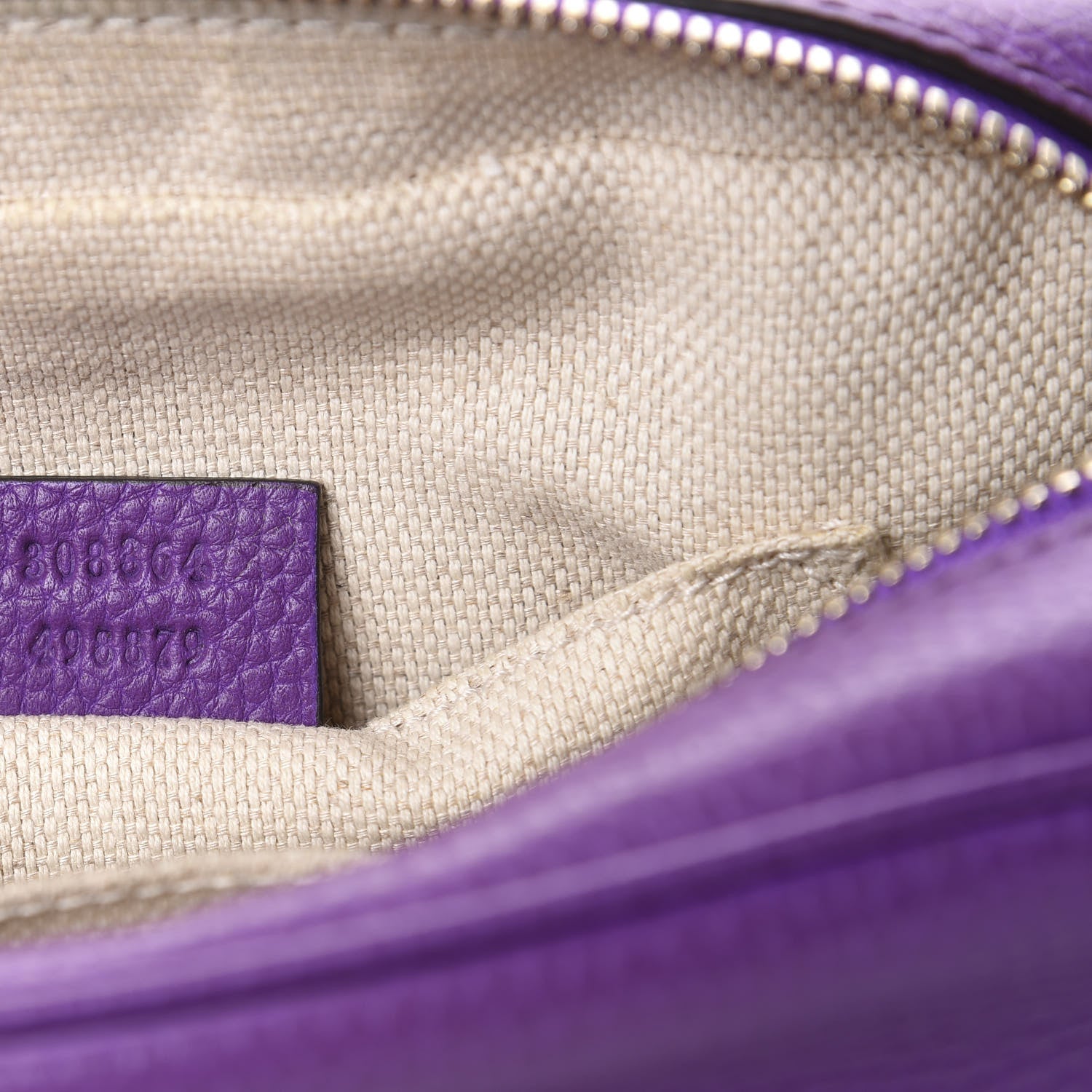 Gucci Pebbled Calfskin Small Soho Disco Bag Shine Purple 9 of 11