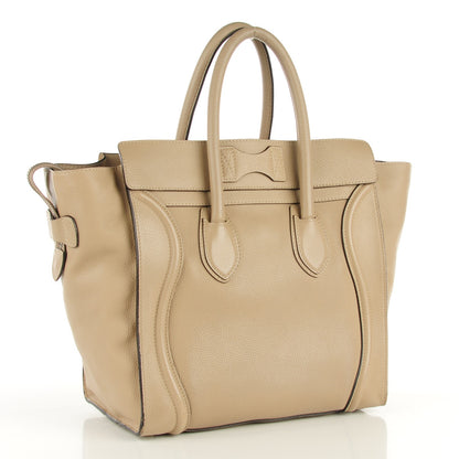 Celine Drummed Calfskin Mini Luggage Dune 3 of 8
