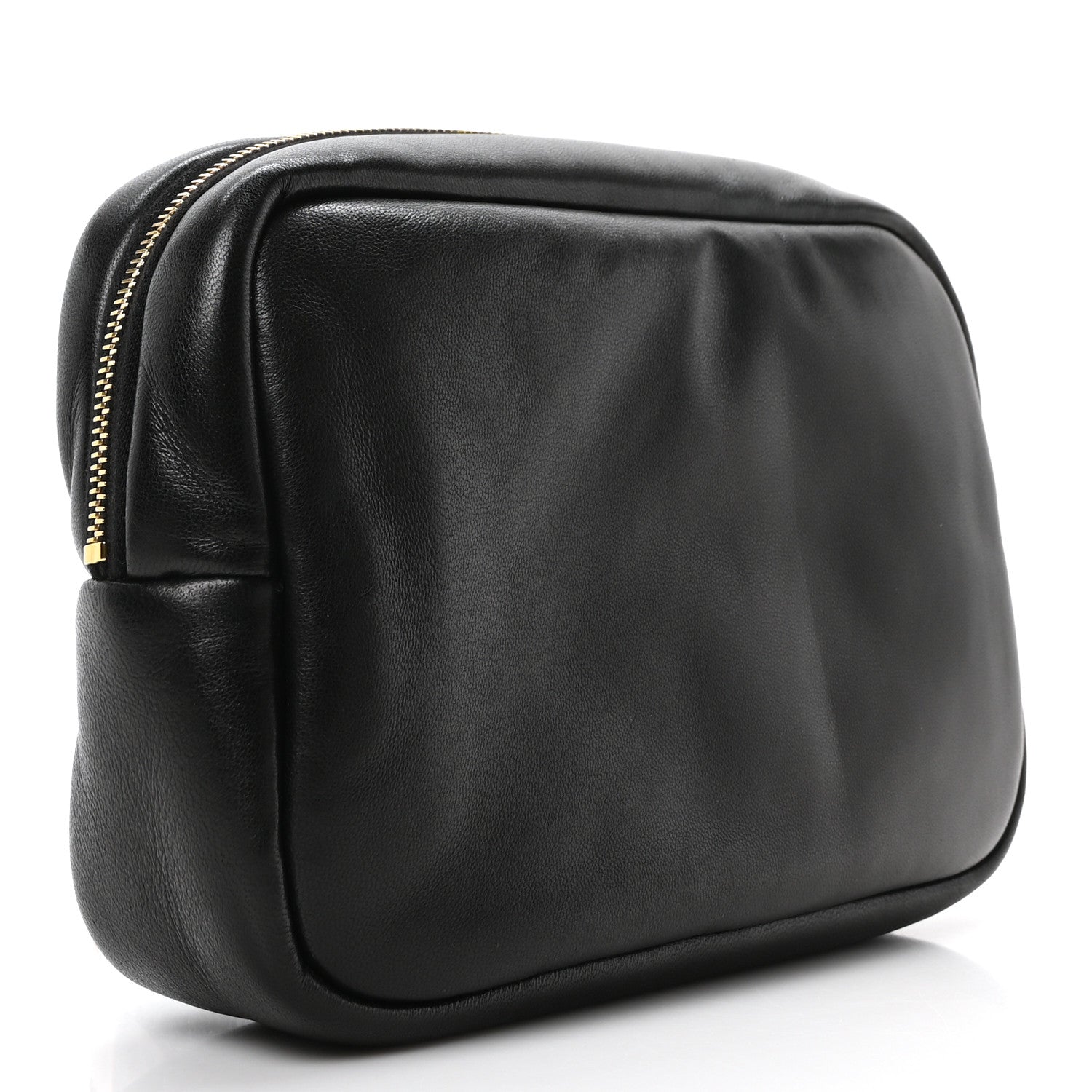 Saint Laurent Lambskin Calypso Cosmetic Case Black 3 of 10