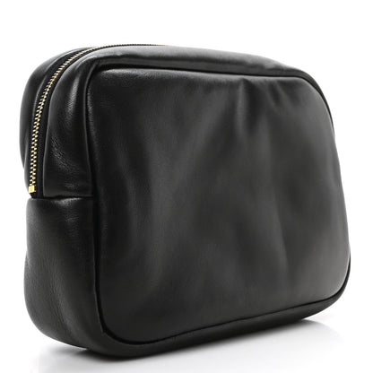 Saint Laurent Lambskin Calypso Cosmetic Case Black 3 of 10