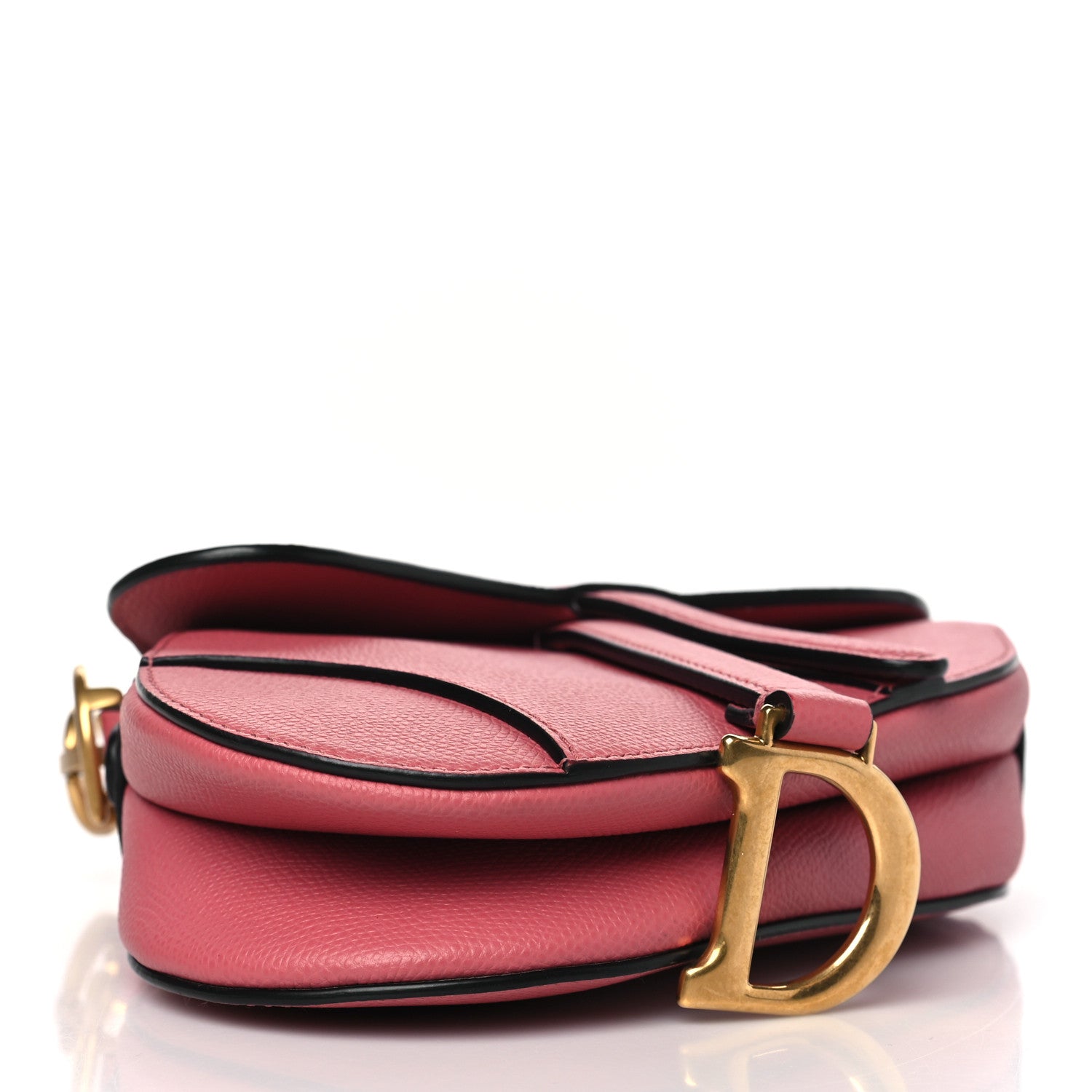 Christian Dior Grained Calfskin Mini Saddle Bag Pink 4 of 10