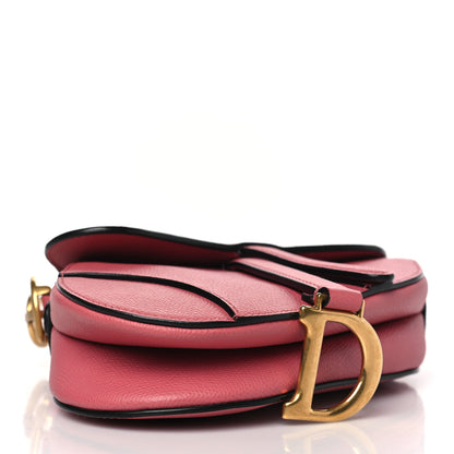 Christian Dior Grained Calfskin Mini Saddle Bag Pink 4 of 10