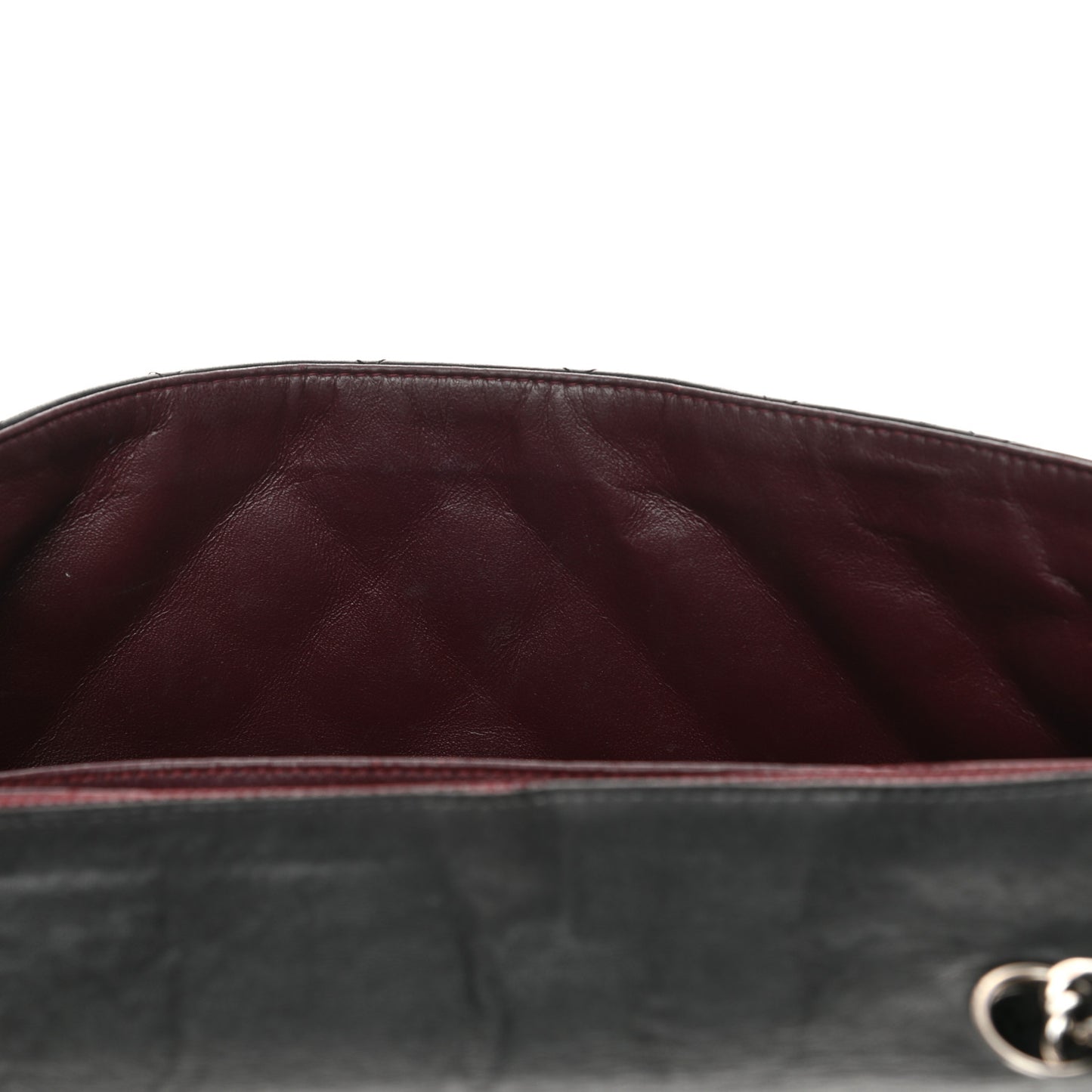 Lambskin Quilted Jumbo Single Flap Black