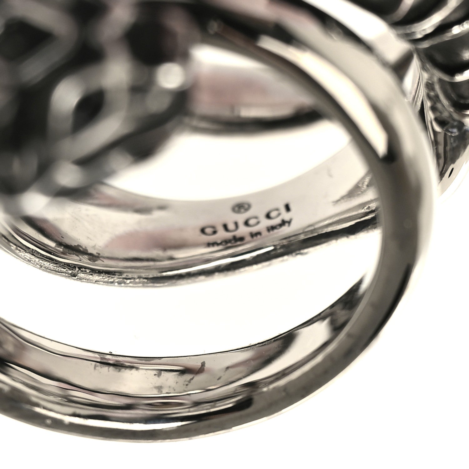 Gucci Metal Pearl Tiger Heads Double Wrap Ring S Silver 4 of 5