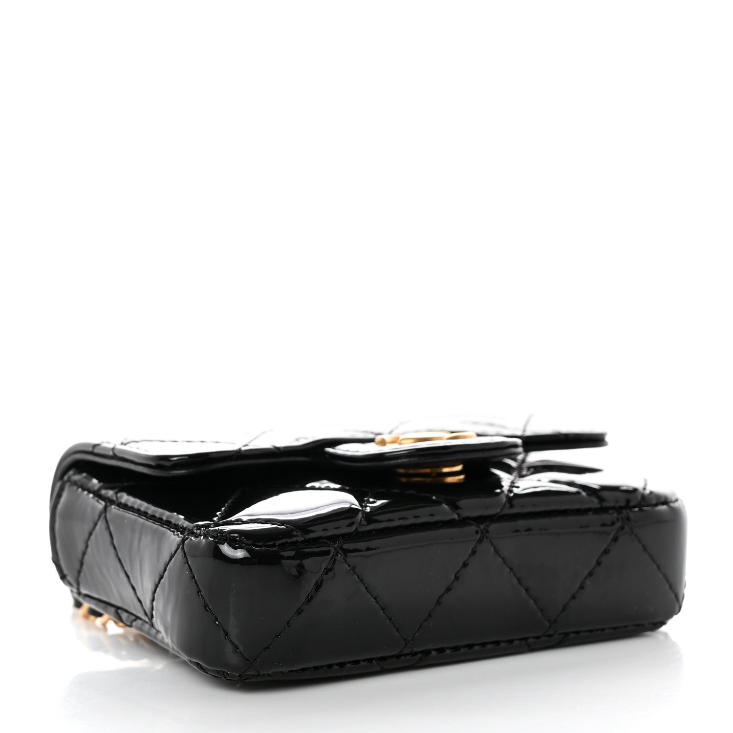 Chanel Patent Enamel Quilted Mini Chain Flap Black 3 of 9