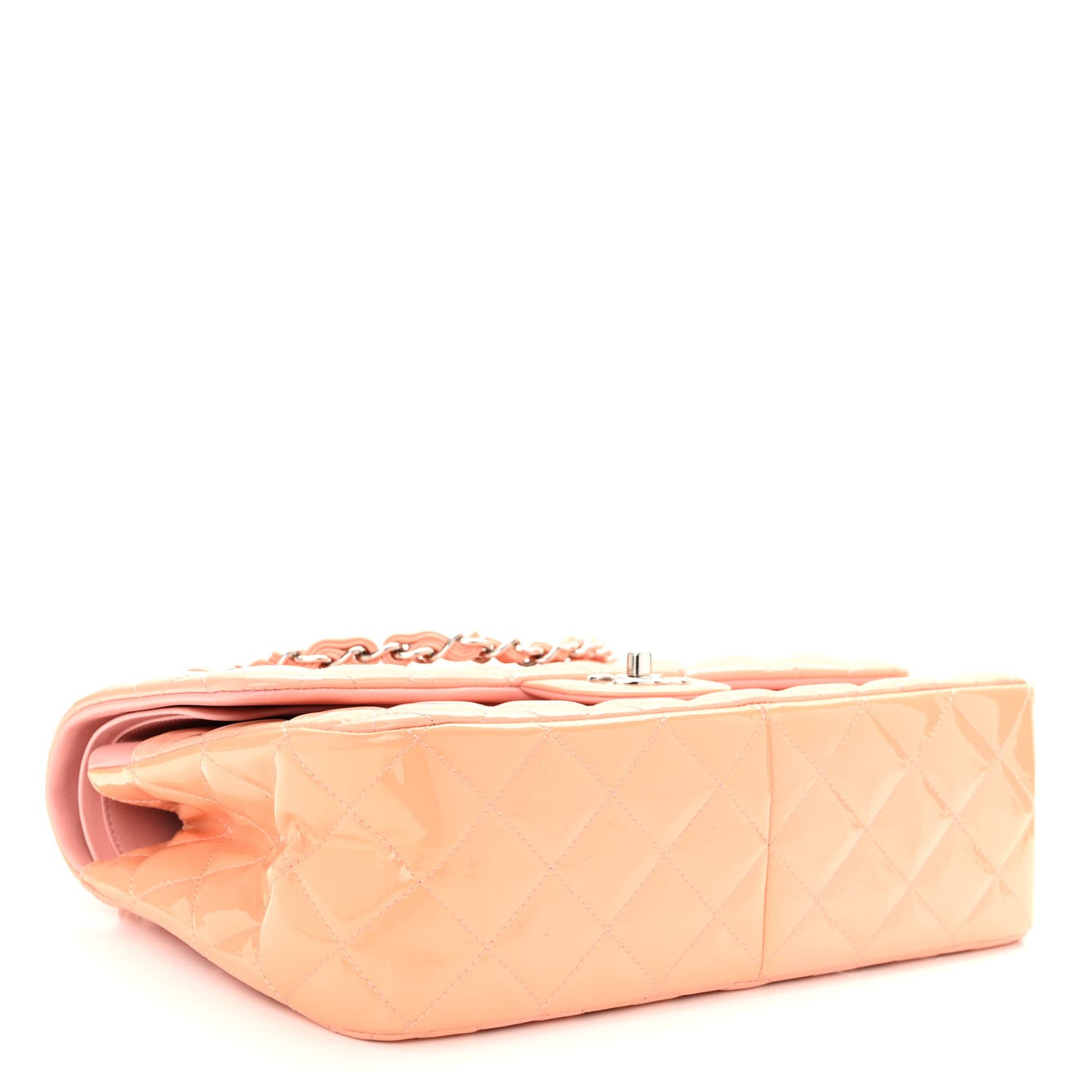 Patent Quilted Jumbo Double Flap Coral