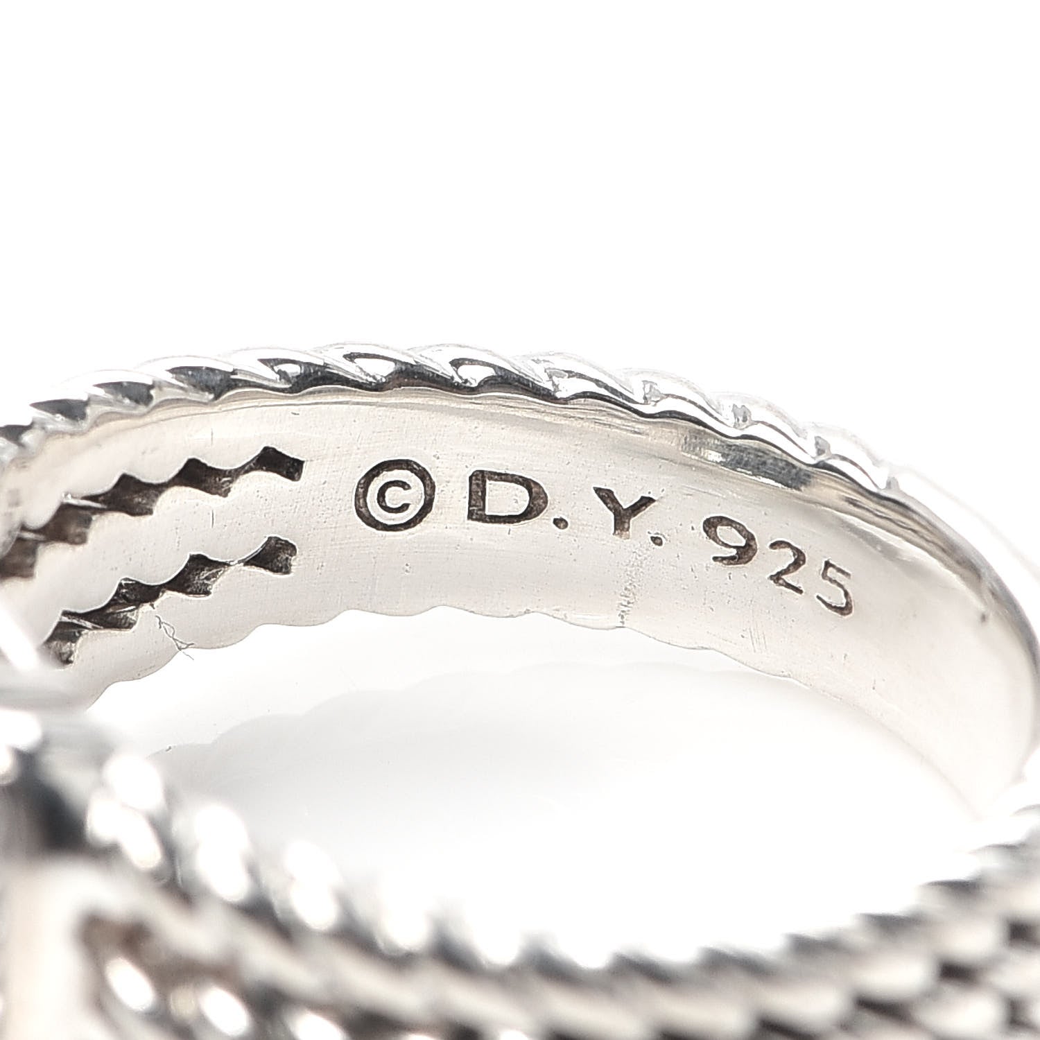 David Yurman Sterling Silver Diamond Prasiolite 10mm Petite Wheaton Ring 52 6 4 of 4