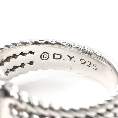 David Yurman Sterling Silver Diamond Prasiolite 10mm Petite Wheaton Ring 52 6 4 of 4