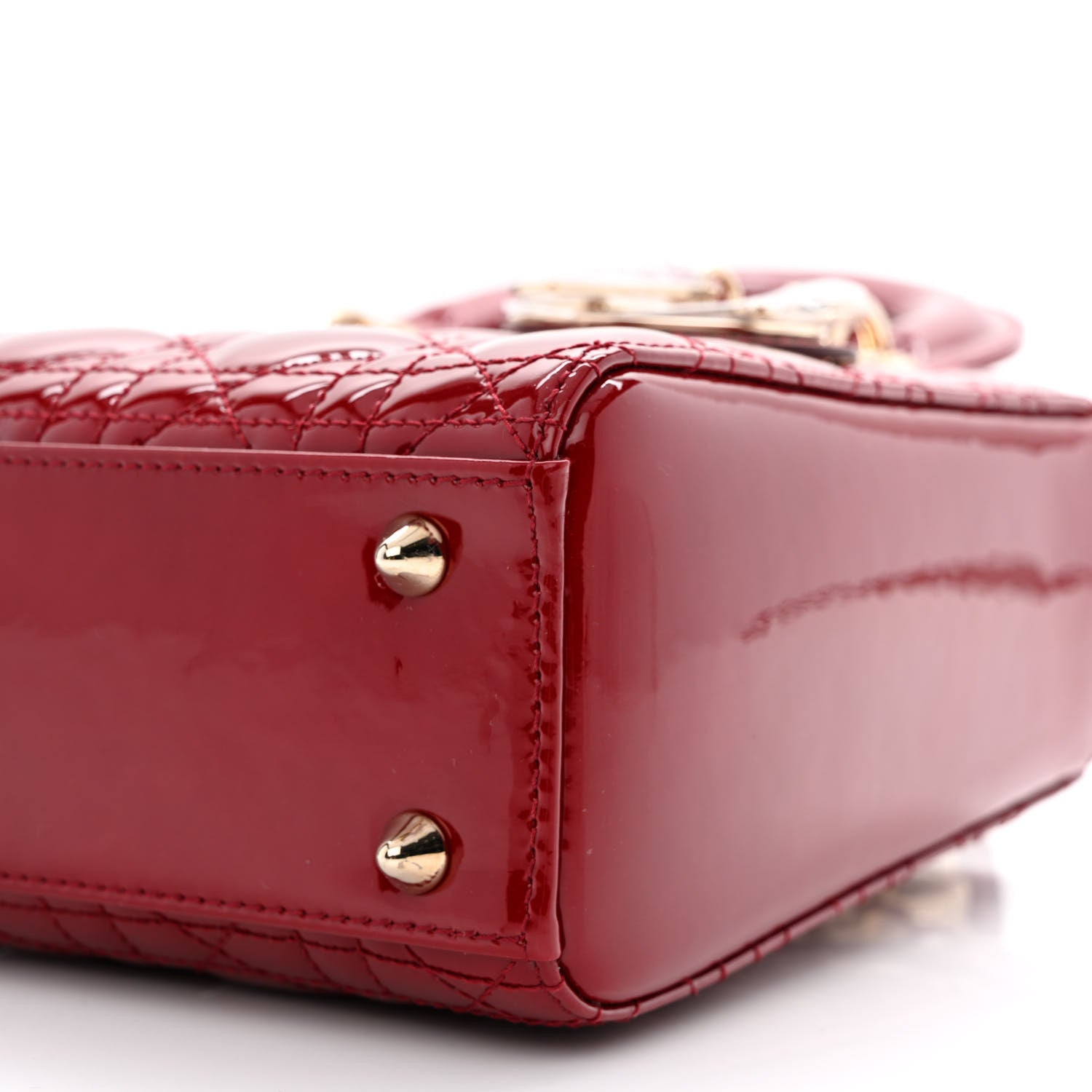 Christian Dior Patent Cannage Small Lady Dior Cherry Red 10 of 11