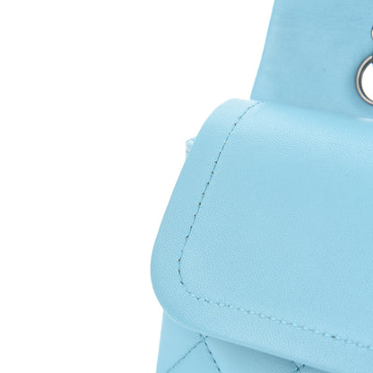 Chanel Lambskin Quilted Medium Double Flap Neon Blue 8 of 12