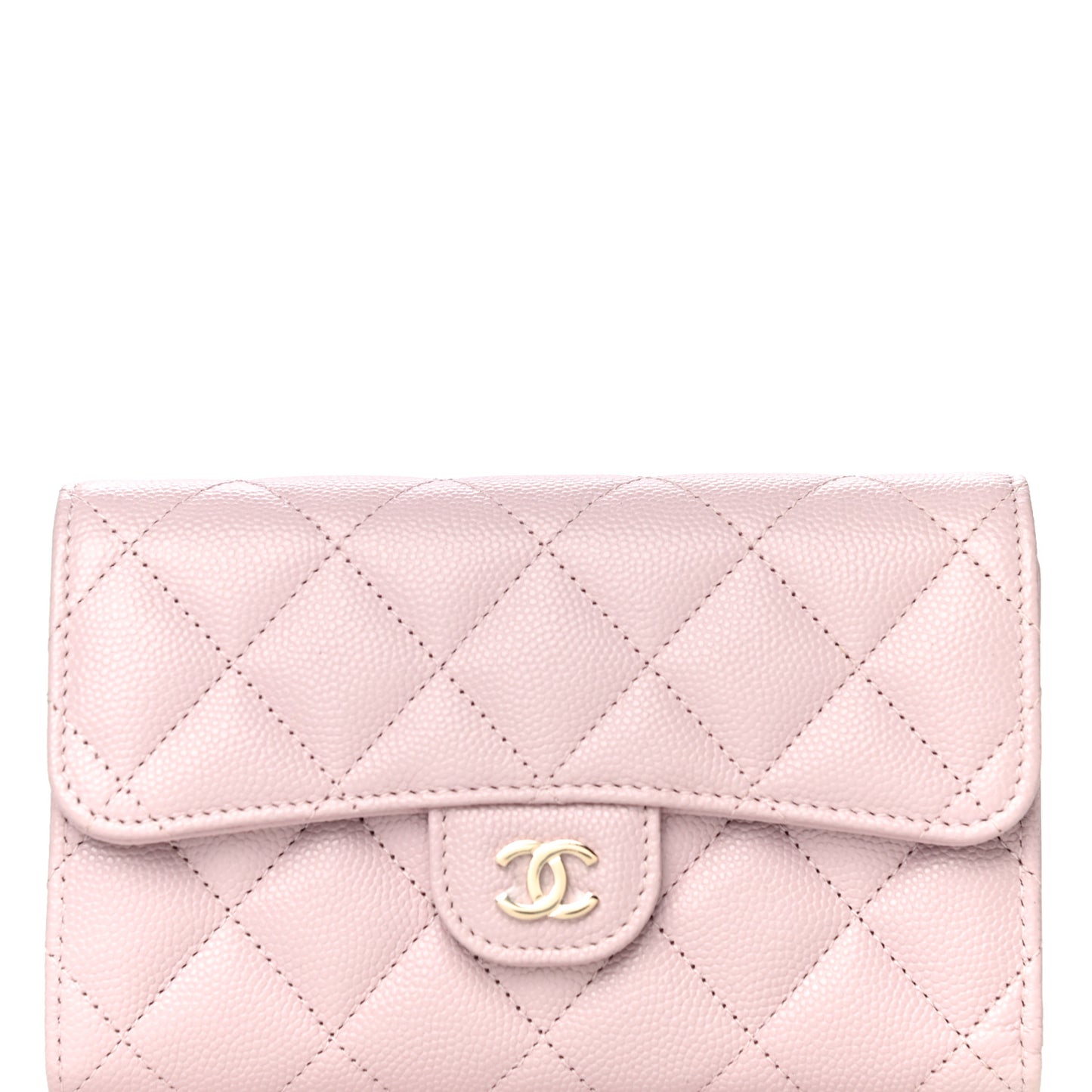 Caviar Quilted Medium Flap Wallet Pink