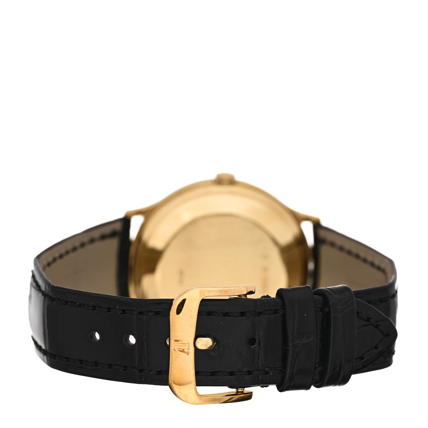 Audemars Piguet 18K Yellow Gold Alligator 33mm Day-Date Moonphase Automatic Watch White 25589 3 of 4